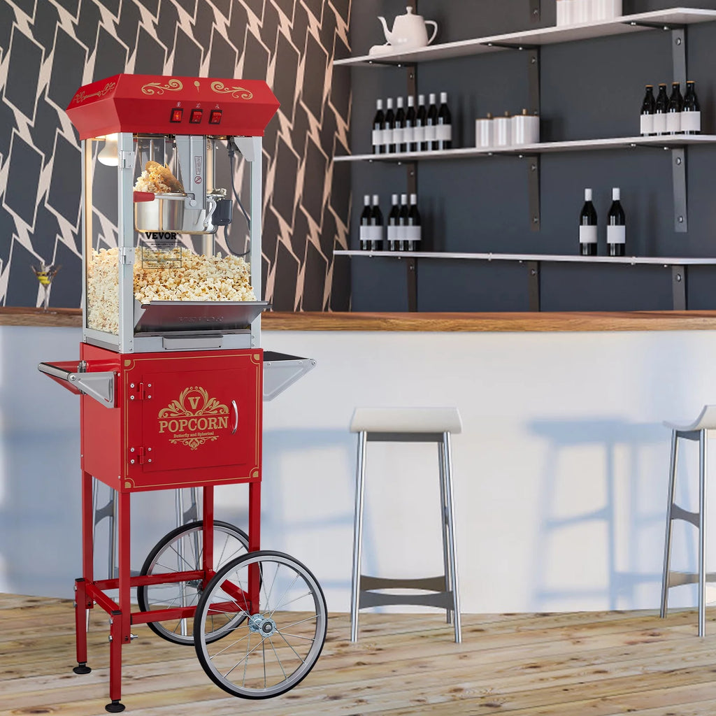 8 oz 48 Cups Red Popcorn Maker Cart H2693