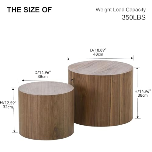 Set of 2 Round Wooden Nesting Coffee Table G447428