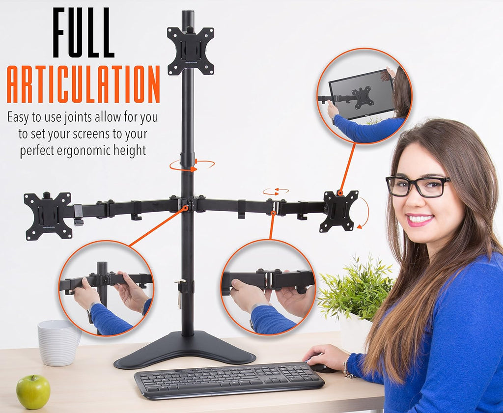 Freestanding Triple Monitor Mount Desk Stand with VESA Mounts R248439
