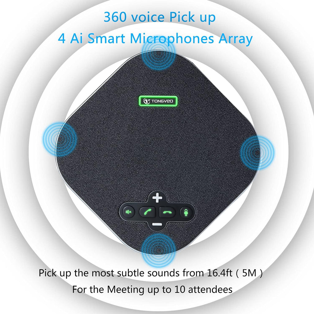 USB Speakerphone Conference Microphone with 4 AI Microphones Noise Cancellation T269