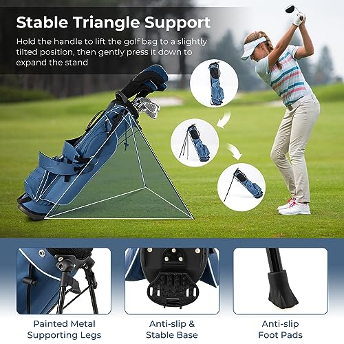 Golf Stand Bag with 4 Way Dividers and 4 Pockets U1883