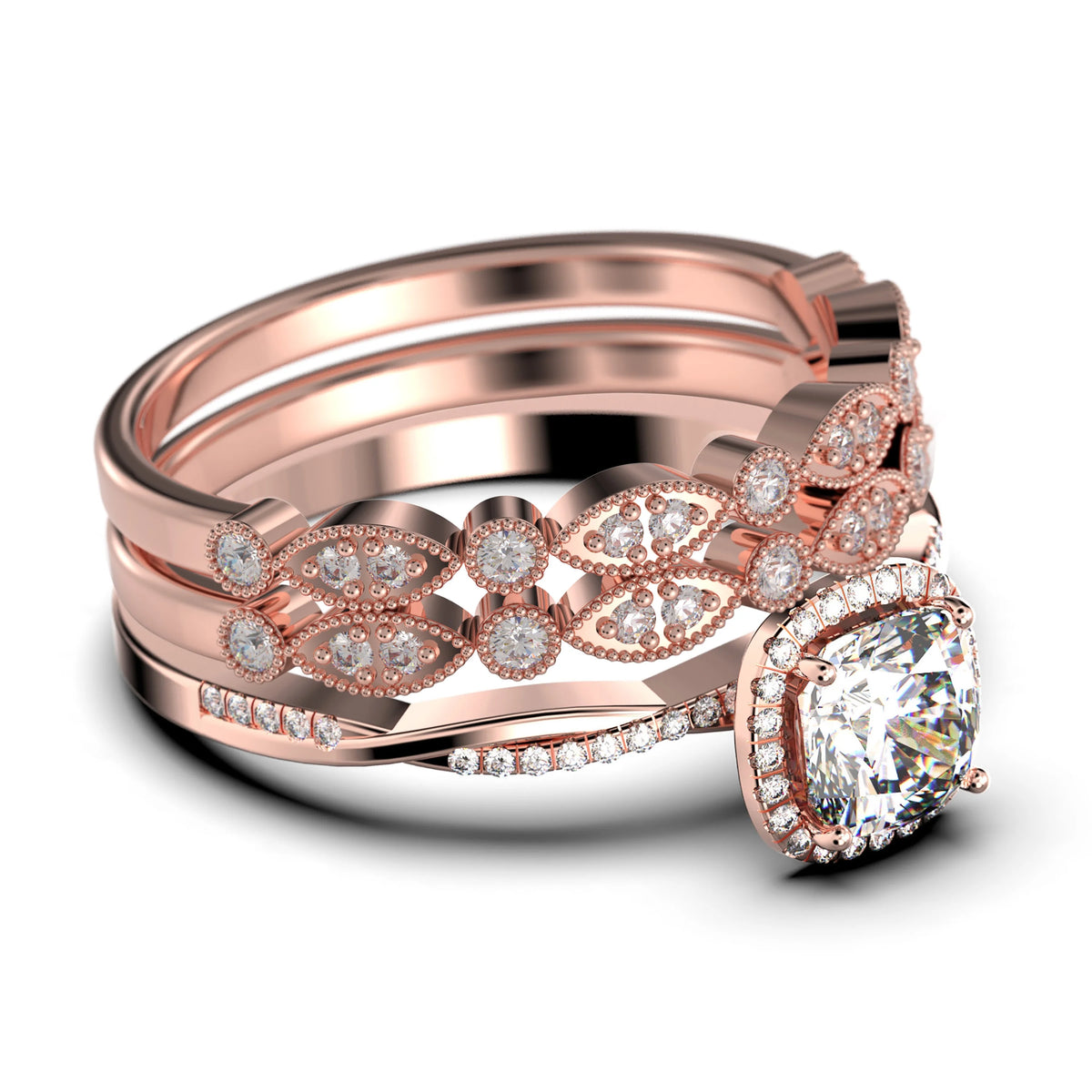 10k Solid White Gold Diamond Moissanite Engagement Ring B2816
