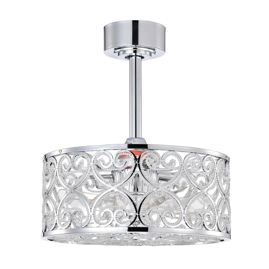 16 Inch Chrome Polish Crystal Fandelier J615222