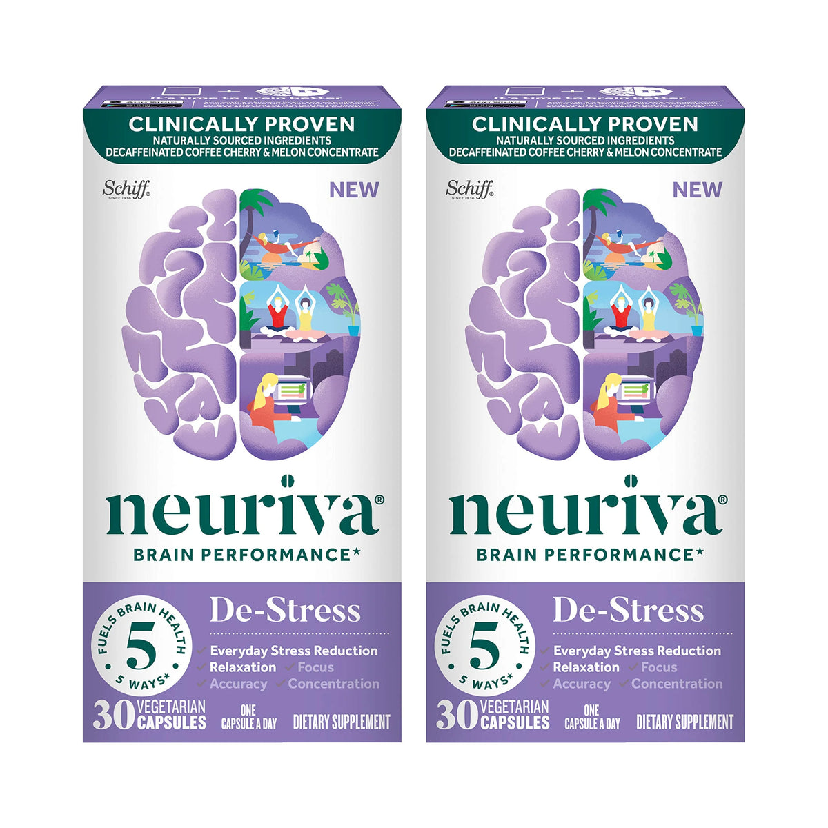 30 Count De-Stress Capsules Pack of 2 H314