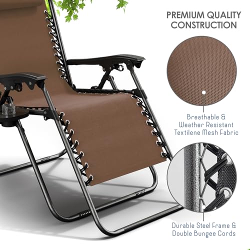 Zero Gravity Chairs Set of 2 Grey Z88237
