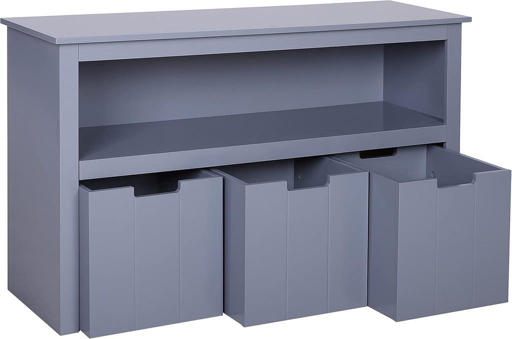 White Toy Box Organizer Storage Chest with Wheels R29760