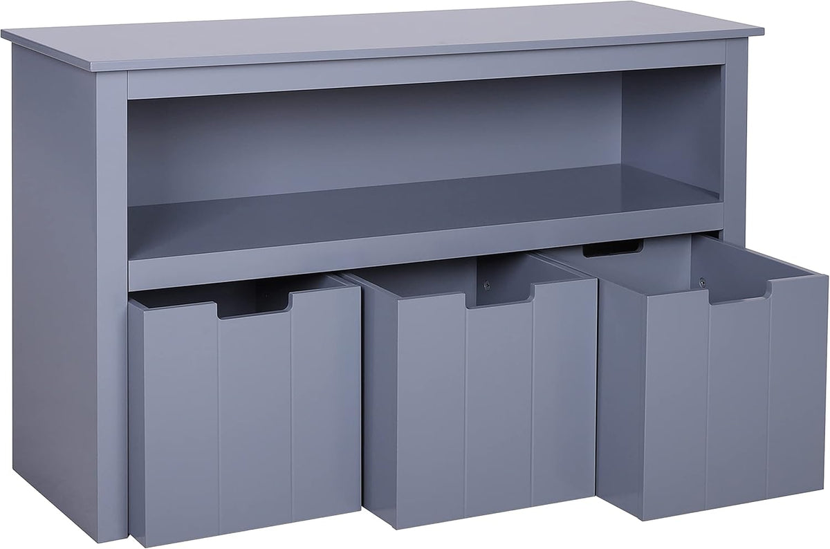 White Toy Box Organizer Storage Chest with Wheels R29760
