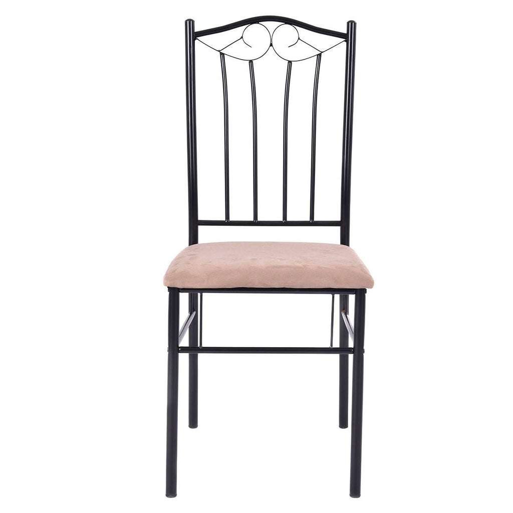 5 PC Dining Table and 4 Chairs Wood Metal T458851
