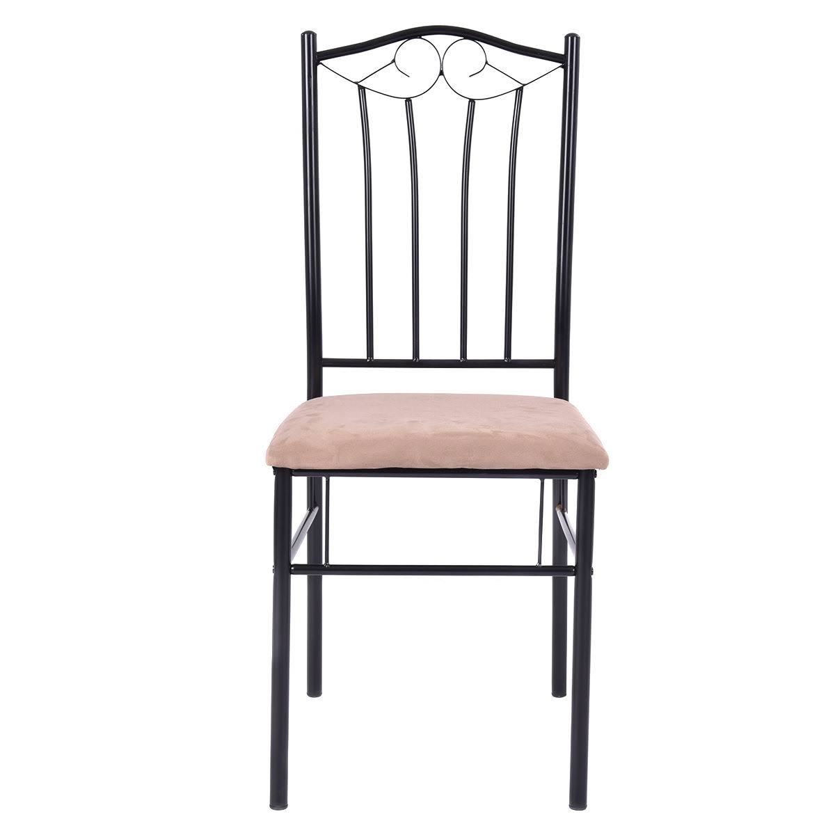 5 PC Dining Table and 4 Chairs Wood Metal T458851
