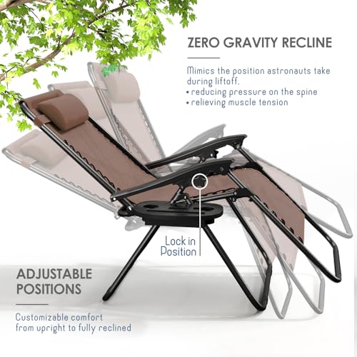Zero Gravity Chairs Set of 2 Grey Z88237