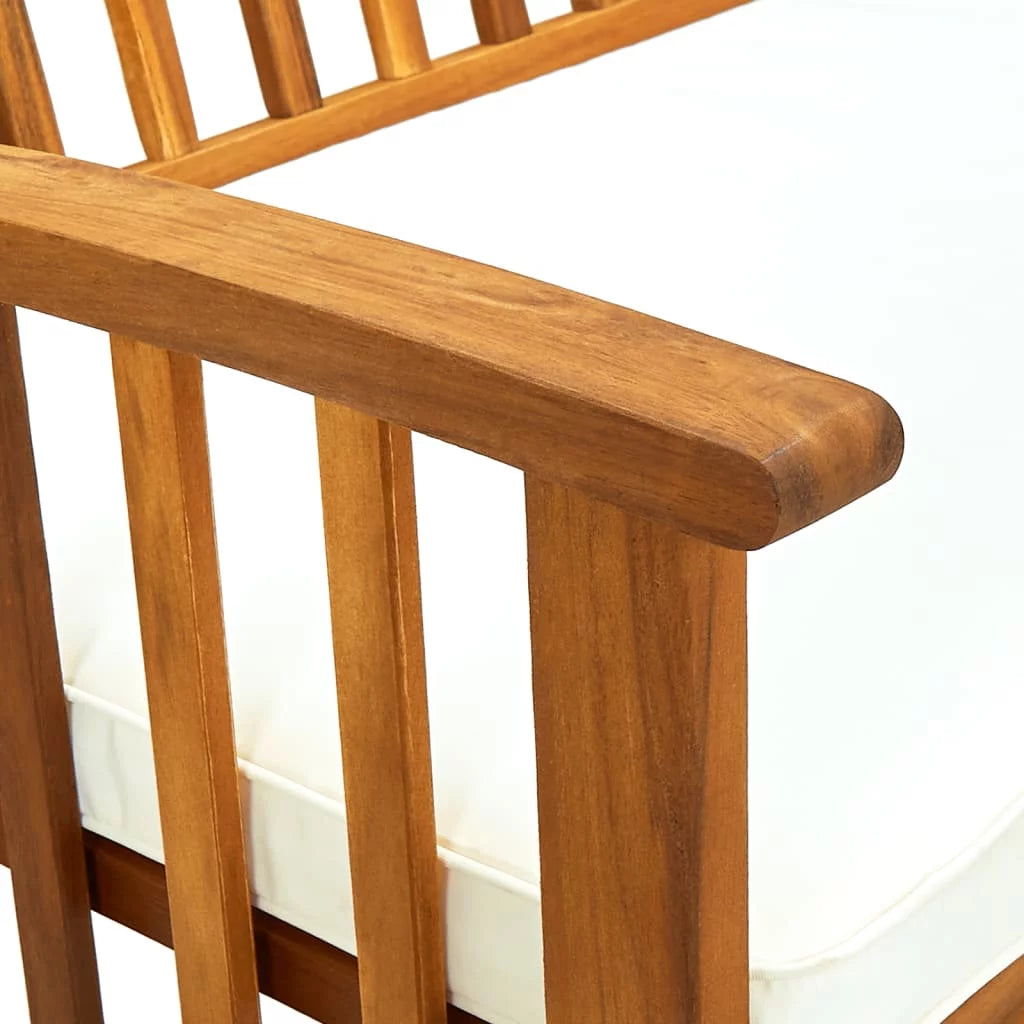 Patio Bench with Cushion Solid Acacia Wood L5880