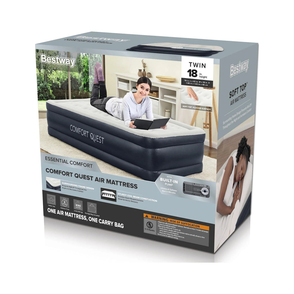 18" Twin Air Mattress with Built-in Pump F747