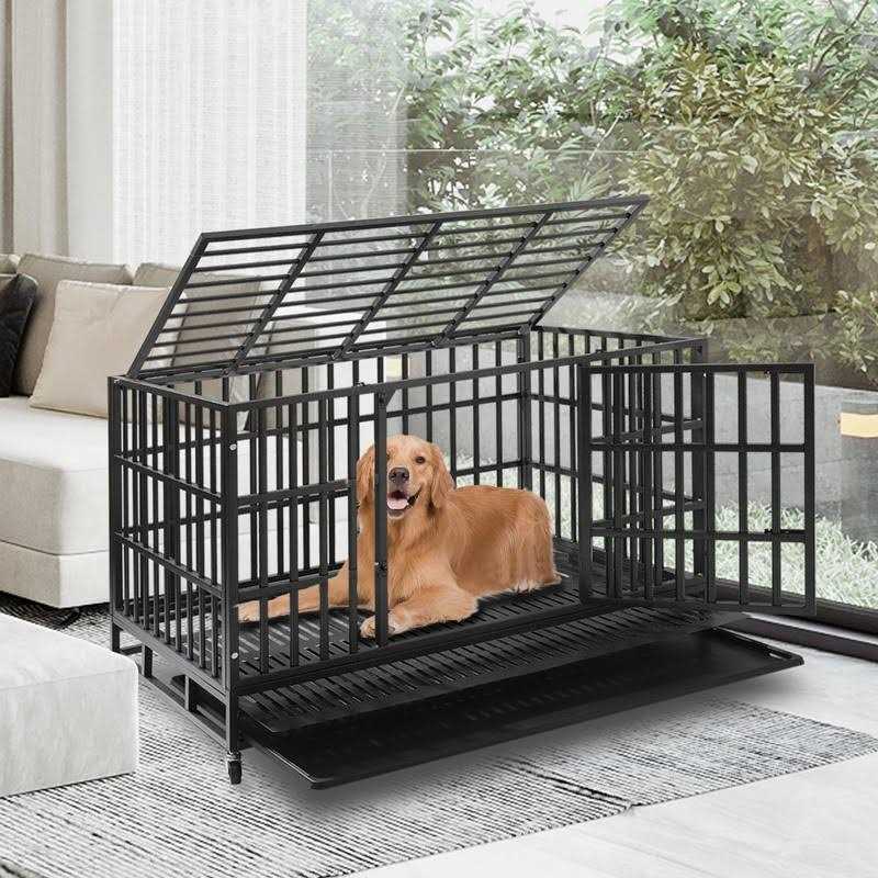 48 Inch Heavy Duty Dog Crate with Wheels D908697