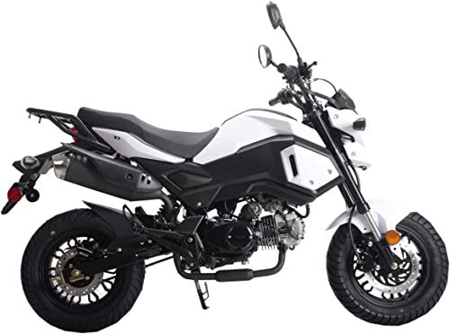 125cc 4 Speed Gas Motorcycle Bike White L6885