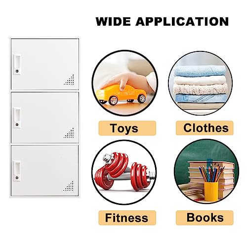 3 Door White Metal Storage Cabinet O29233