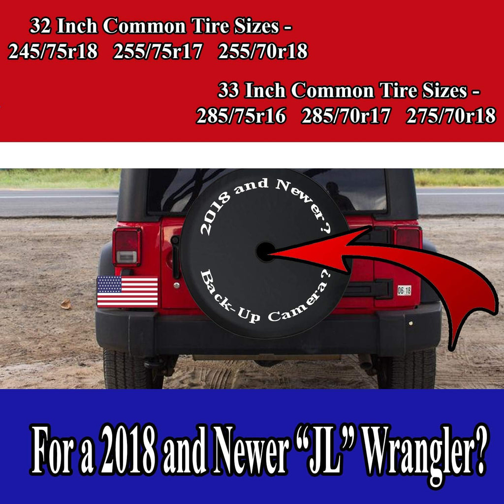Black 33 in Spare Tire Cover with Backup Camera Hole H89001