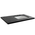 Black Granite Vanity Top with Right Side Rectangular Sink N92586