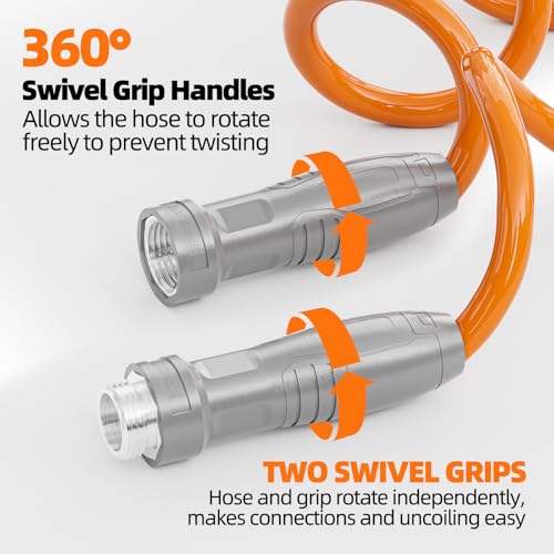 Lightweight Coil Garden Hose 50 FT with 6-Pattern Spray Nozzle A9254