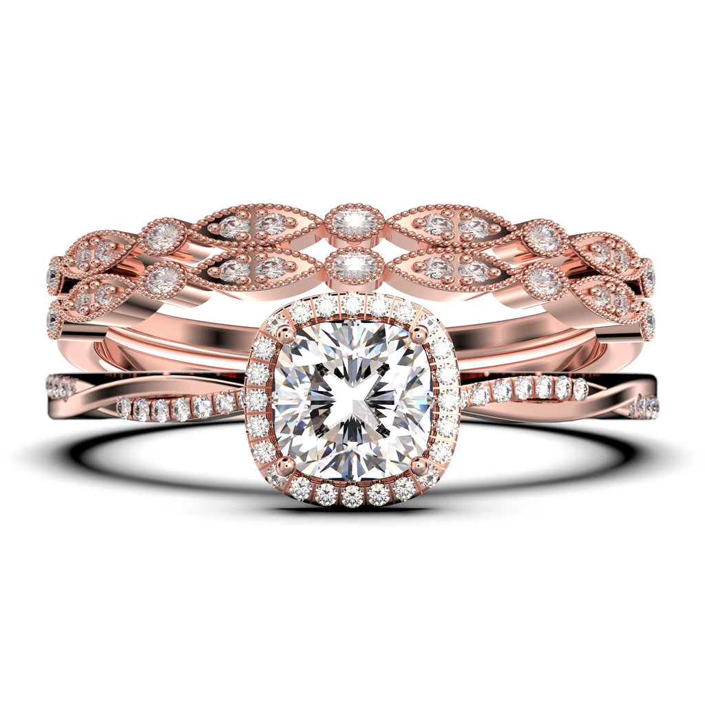 10k Solid White Gold Diamond Moissanite Engagement Ring B2816