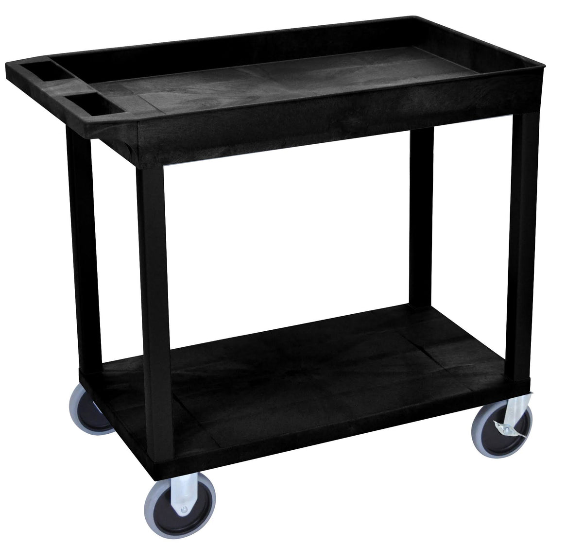 Black Cart with 1 Tub and 1 Flat Shelf C237
