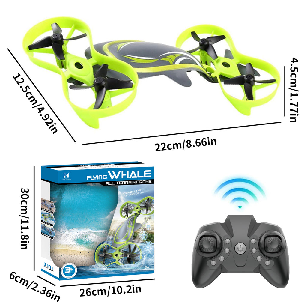 Mini 3 in 1 Remote Control Drone, 360 Degrees Flip, Green V490162