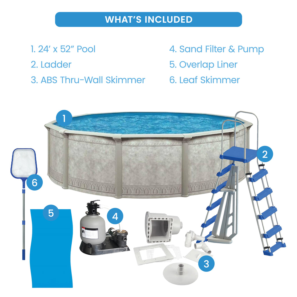 Khaki 18ft x 52in Above Ground Swimming Pool S608