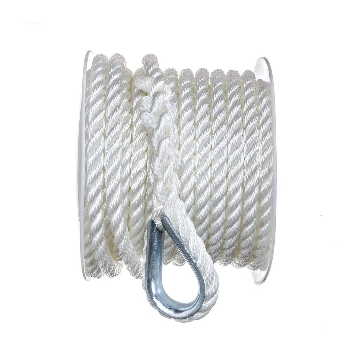White 3-Strand Twisted Nylon Anchor Line Rope, 3/8 In. X 50 Ft. L379