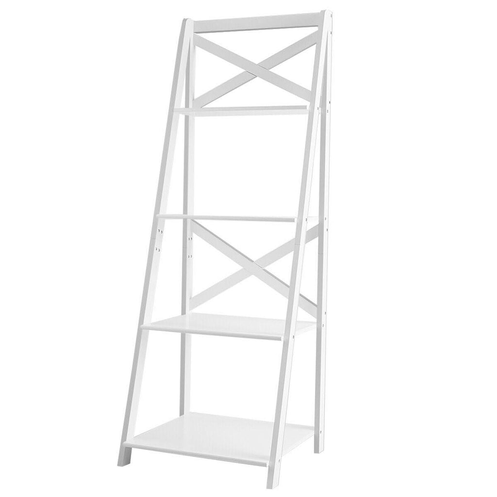 White 4-Tier Wood Display Storage Bookshelf K69438