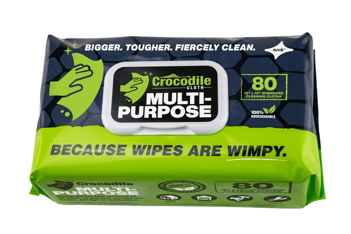 Heavy-Duty Pre-Moistened Cleaning Wipes (8 x 80 per Pack) I8220