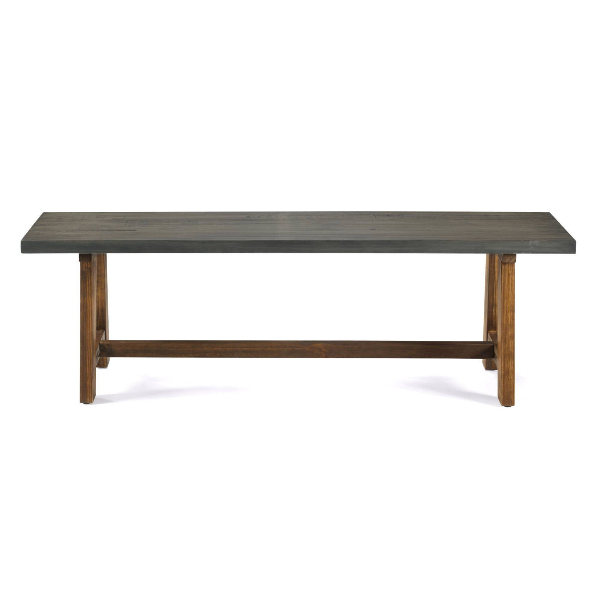 Solid Wood Trestle Dining Bench Gray/Brown D547732