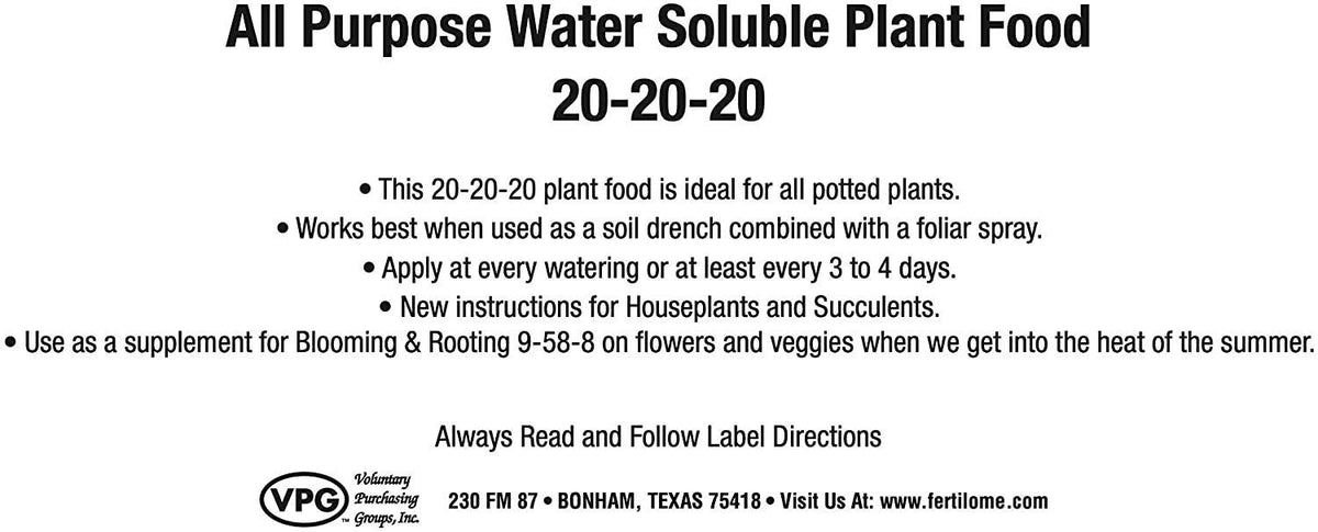 All Purpose 20-20-20 Water Soluble Plant Food - 3 lbs. I9837
