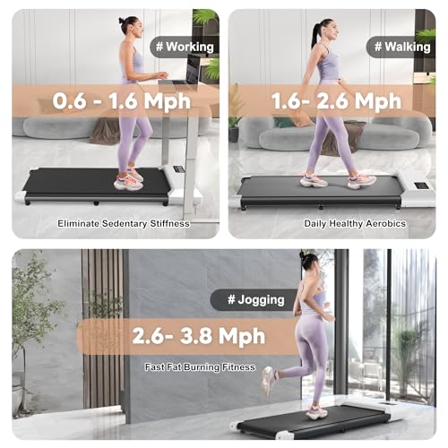 Walking Pad Treadmill with Remote Control and LED Display Q5343