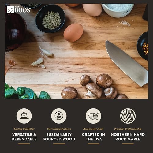 Reversible Wood Cutting Board, 18" x 12" x 1 1/4", Maple D5458