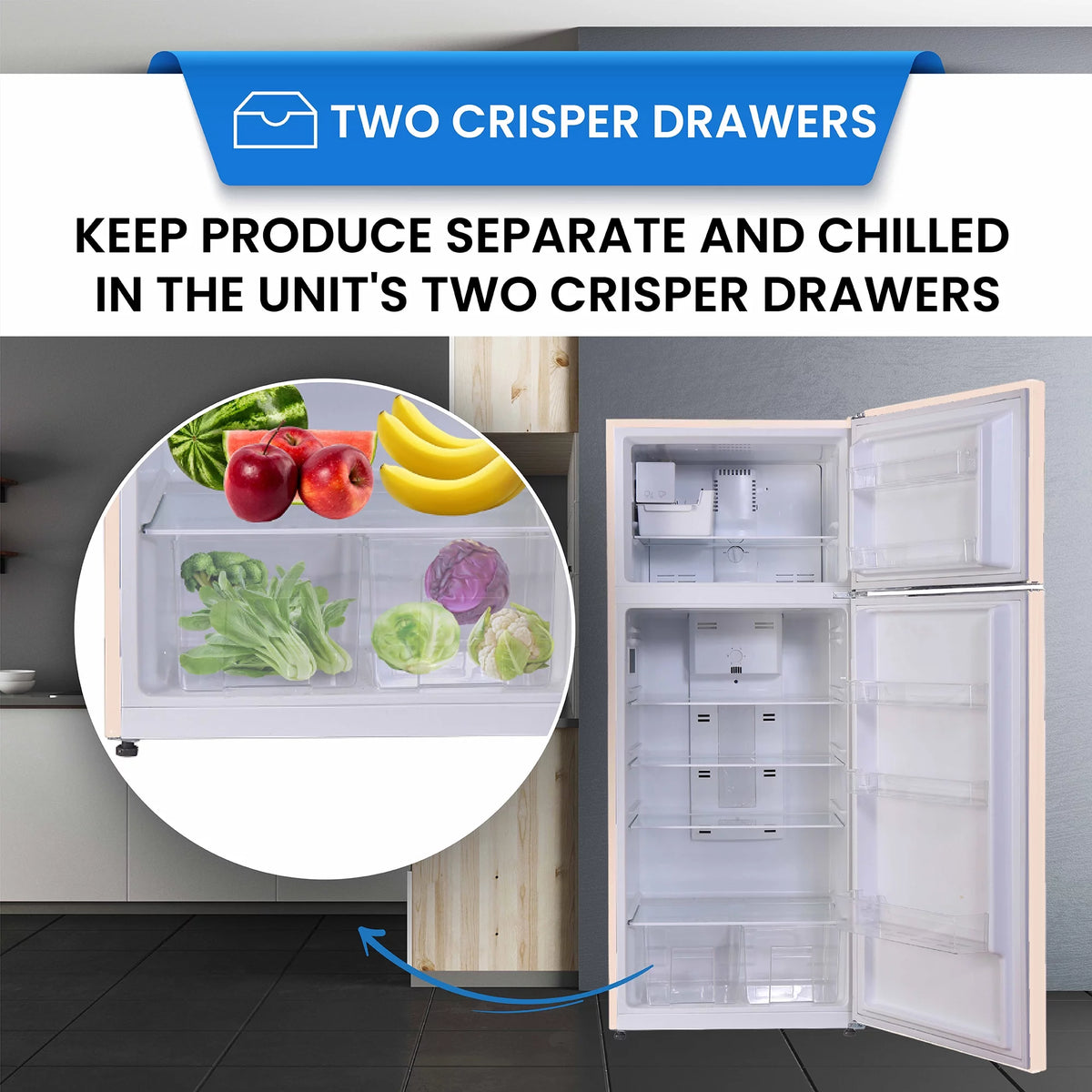 18 cu.ft. Retro Refrigerator with Ice Maker C287