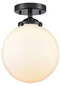 1 Light White Glass LED Semi-Flush Mount C291527