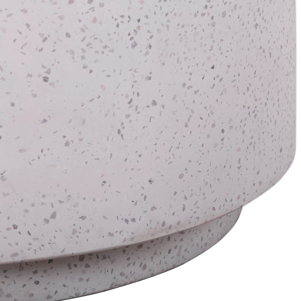 Round Light Speckled Concrete Side Table H3762
