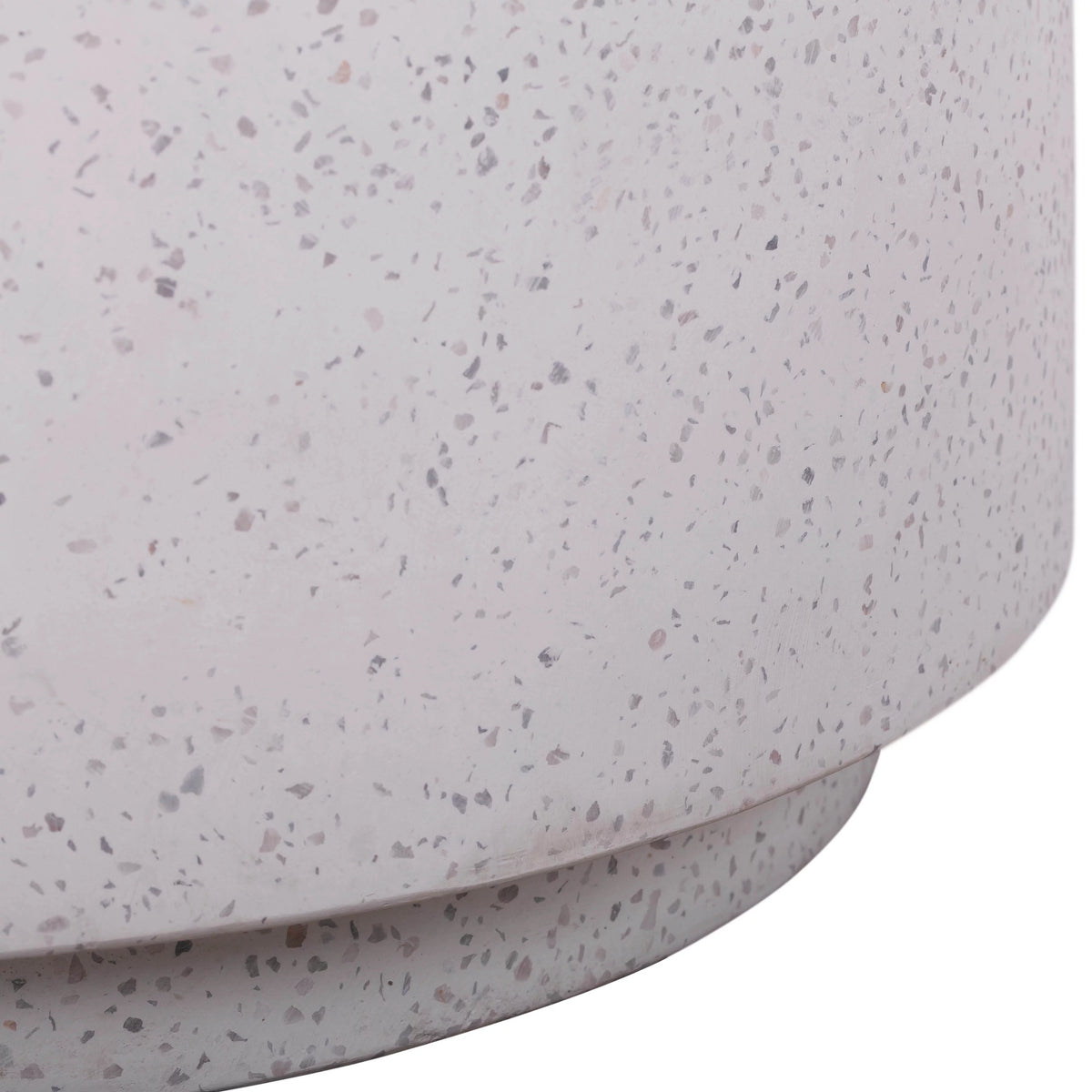 Round Light Speckled Concrete Side Table H3762
