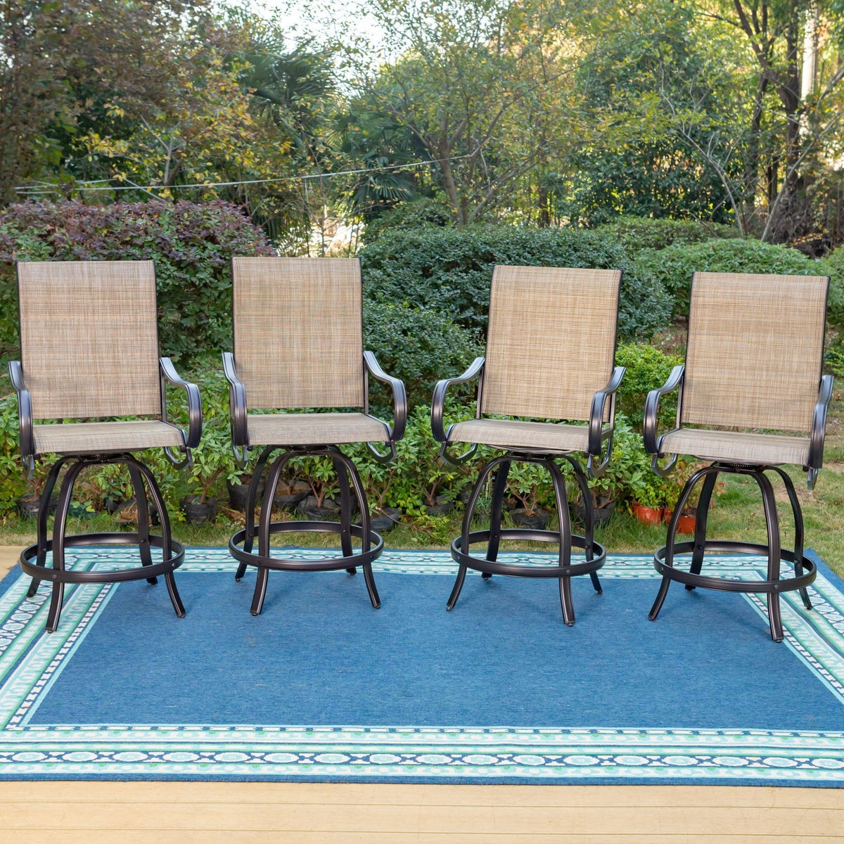 2 Piece Outdoor Swivel Bar Stools Q404600