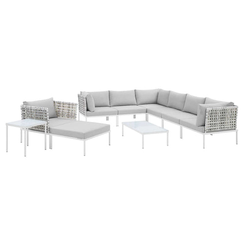 10-Piece Aluminum Outdoor Sectional Sofa Set in Taupe Gray K7680