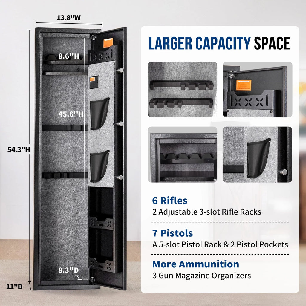 Large Fingerprint Biometric Gun Cabinet N354