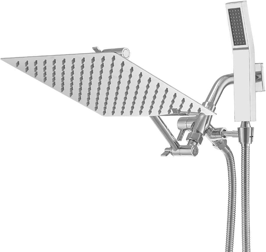 10 Inch Rain Shower Head With Handheld, Dual Shower Head Combo, Brushed Nickel G676
