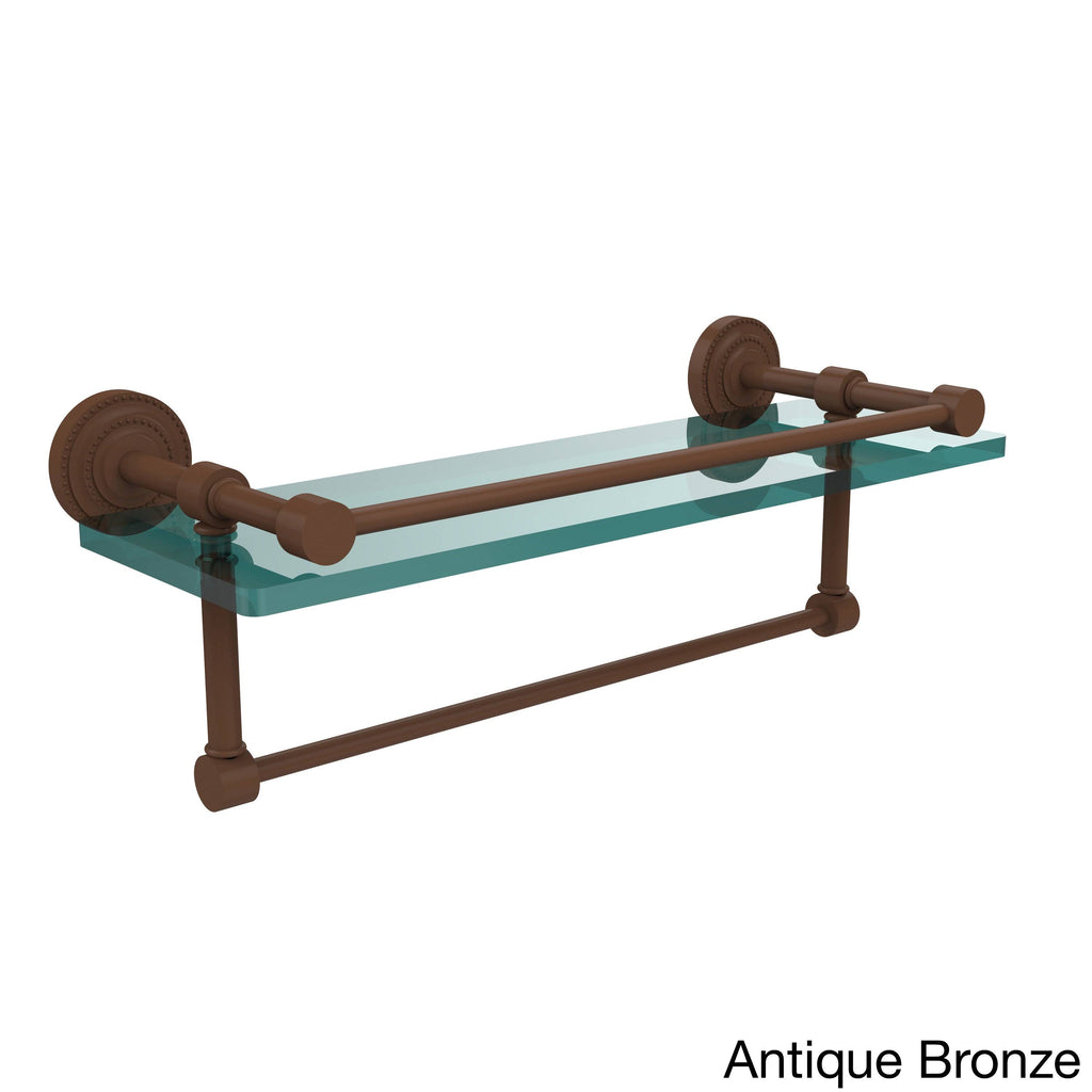 Satin Chrome Gallery Glass Shelf with Towel Bar T75411