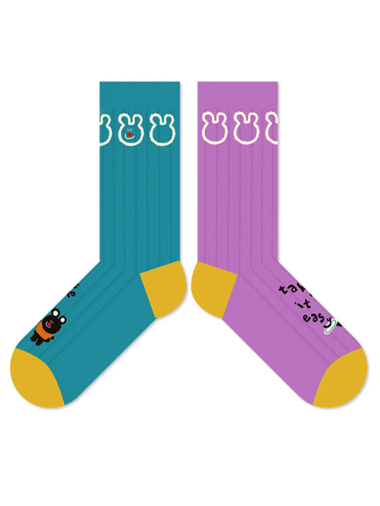 Black Bear Cotton Socks N2276