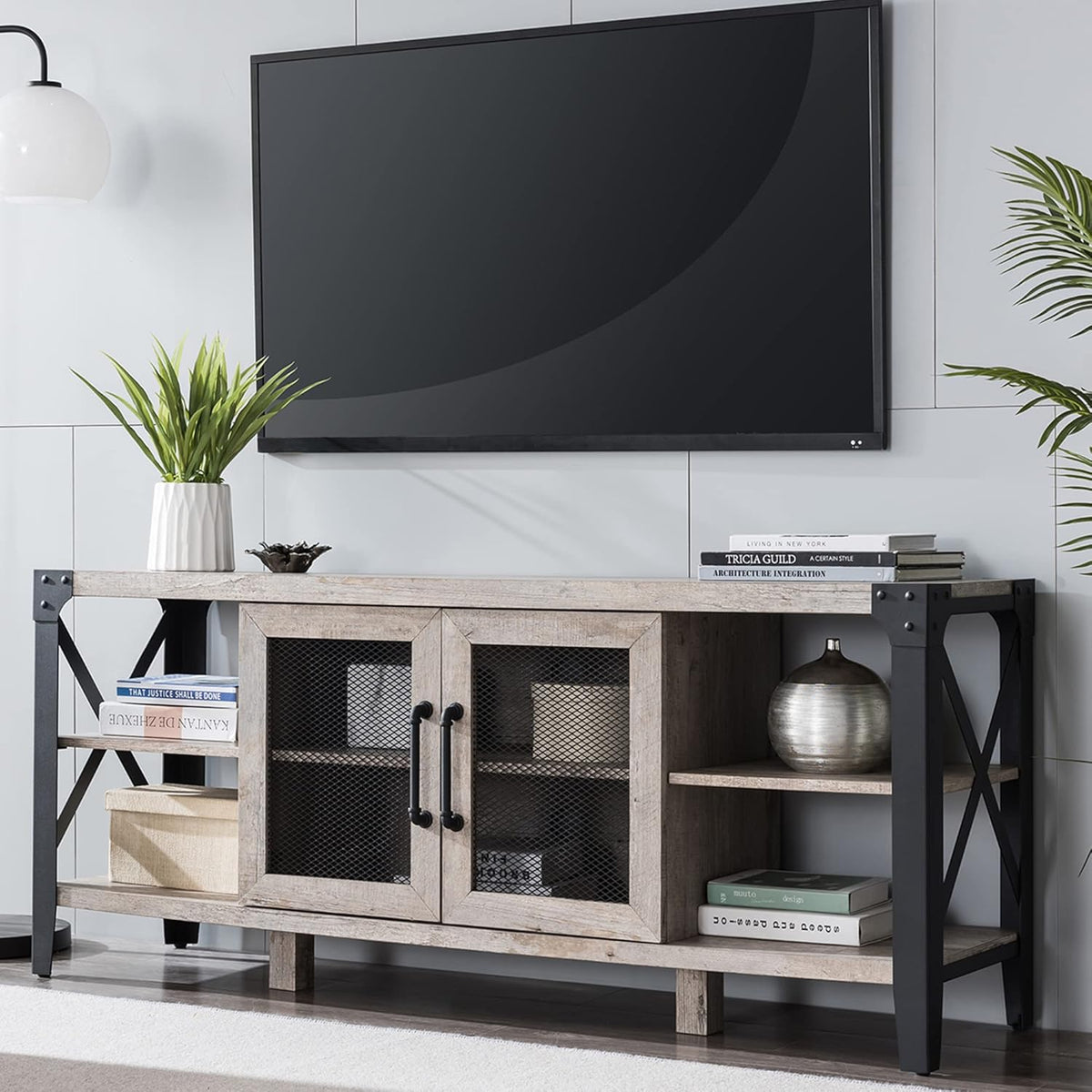 Tall Wood TV Stand for 65 inch TV F90059