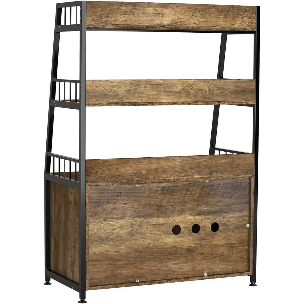 Large Hidden Cat Litter Box Enclosure Furniture with Shelf Wood F711749