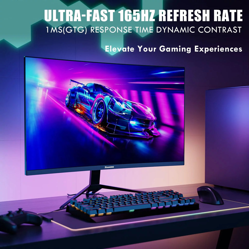 27-inch 165Hz Curved Gaming Monitor, 1440p QHD HDR Computer Monitor, Metal Black J52794