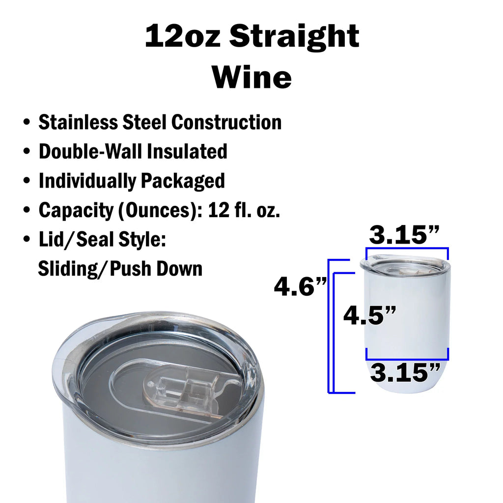 White 12oz Stainless Steel Insulated Travel Tumbler with Lid V812