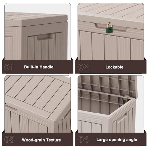 75 Gallon Waterproof Resin Deck Box with Wheels H419