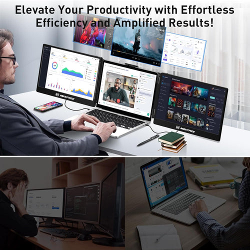 14" FHD 1080P Portable Laptop Monitor Extender with HDMI/USB-A/Type-C B73990