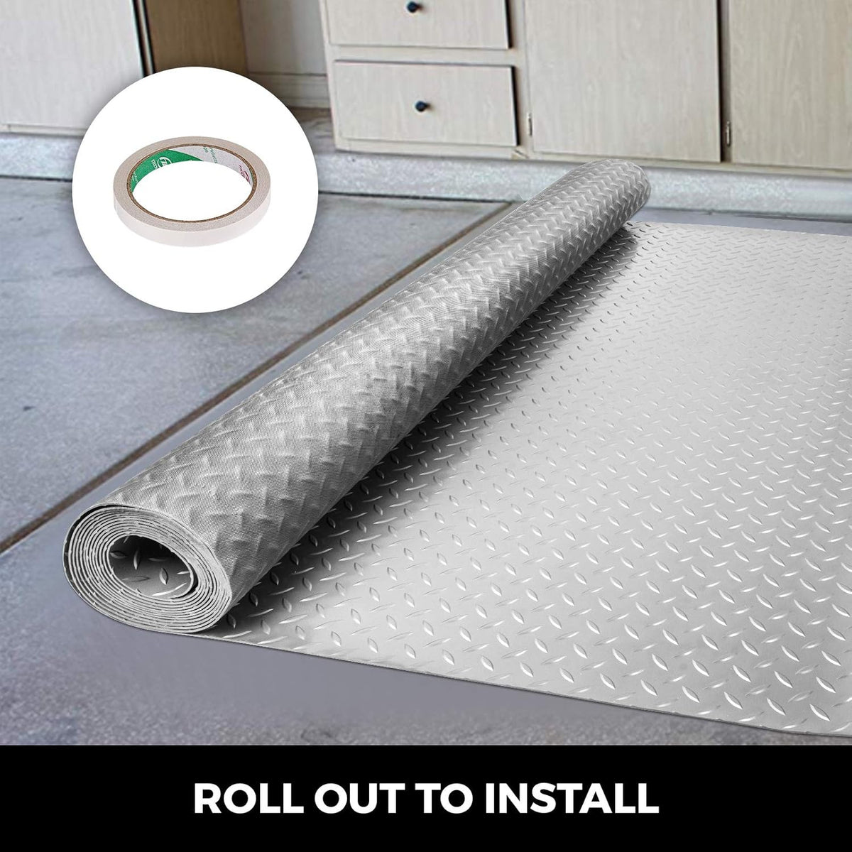 25.5 x 3.6 Ft 2.5mm PVC Garage Floor Mat E334